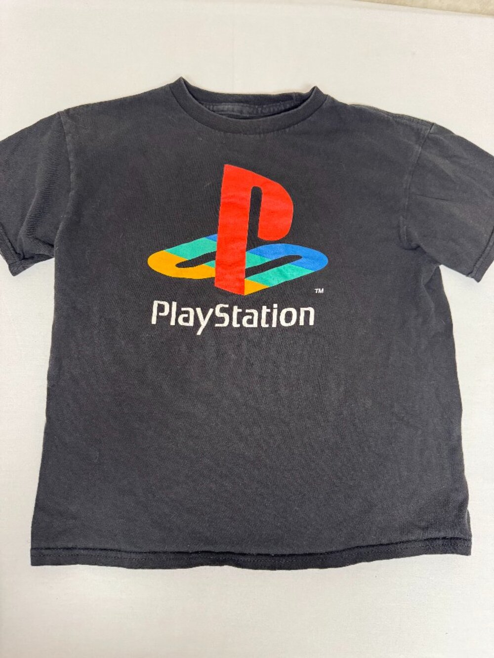 PlayStation Classic Logo Black Graphic T-Shirt Youth Size 6/7 Sony Gaming Tee